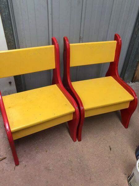 Timber chairs for kids x2