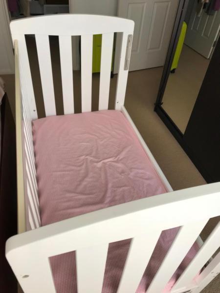White Baby Cot in good condition