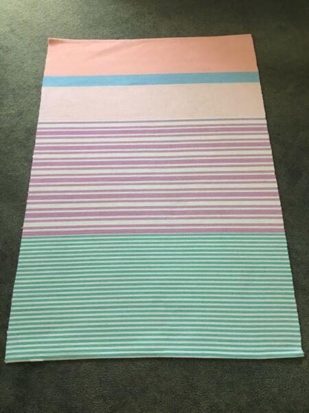 Blue, White, Purple, Pink Floor Mat