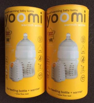 YOOMI SELF-WARMING BABY BOTTLES FOR 0 MONTHS X 2 KITS (RRP $49.99)