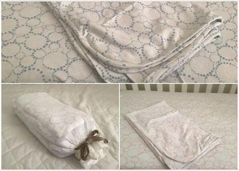 Sheridan Baby fitted cot sheet and bunny rug sets