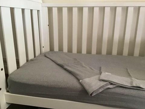 Purebaby organic cotton pale grey cot sheet set