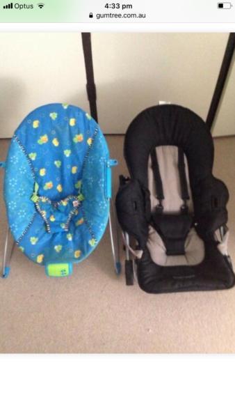 Rockers and steel craft baby capsule and pram