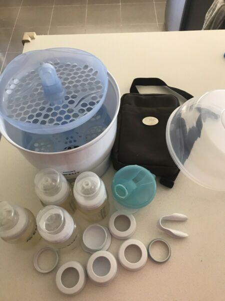 Agent sterilise set with bag and bottles