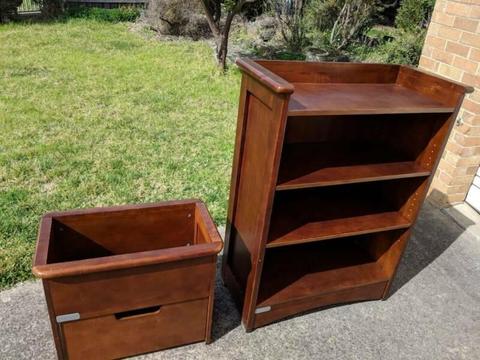 Saraghi nursery furniture - cot, drawers, bookcase, toy box