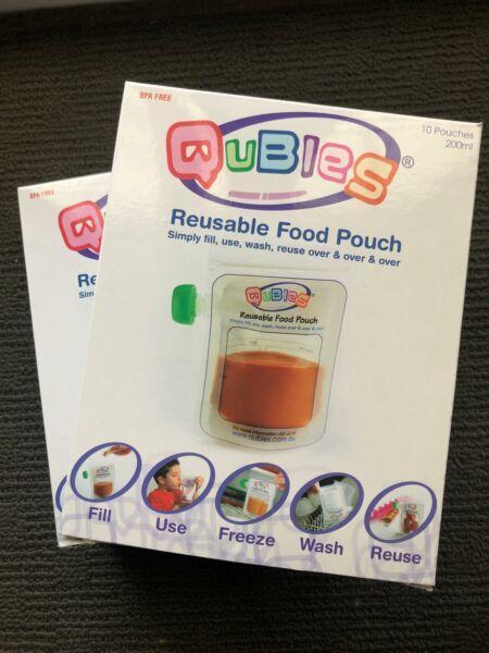 Qubies reuseable food pouch (10pk) x2
