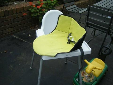 High Chair plus cover and Fisher & Price ride on