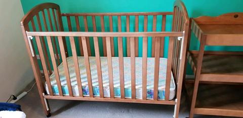 Cot, Cot Mattress, Change Table and Rocking Chair
