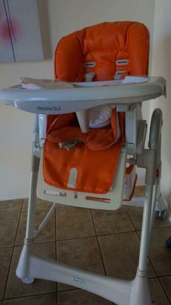 Steelcraft Messina DLX Hi-Lo High Chair Ergobaby swaddle