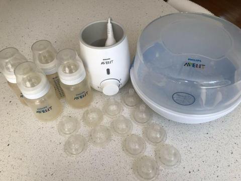 Avent Baby Bundle - Microwave Steriliser Bottle Warmer Bottles