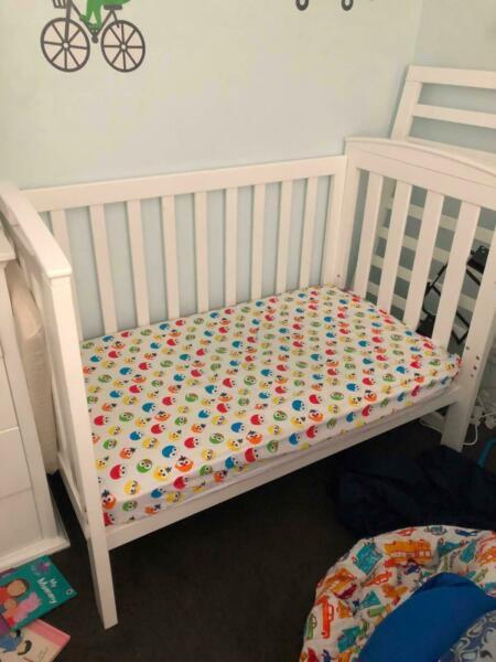 Bebe Care White Timber Cot