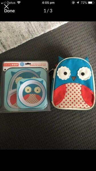 Skiphop lunch box and bowls