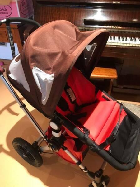Bugaboo Cameleon 2012 with silver frame red bassinet