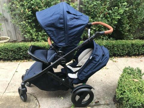 SteelCraft double pram in brand new condition