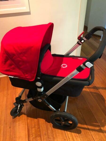 Bugaboo Cameleon3 Red Pram with Bassinet - excellent condition