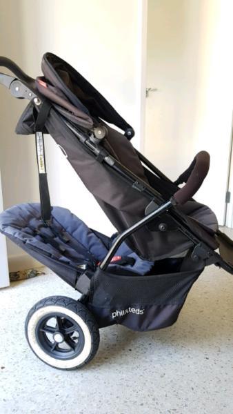 Phil & Teds dot 2.0 Pram with inline double kit