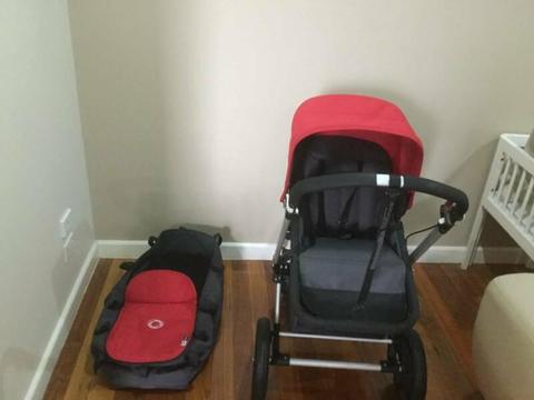 Bugaboo Baby pram with bassinet and accessories