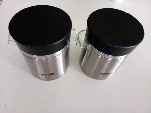2 Thermos Vacuum Insulated Stainless Steel Sleeve Food Jar