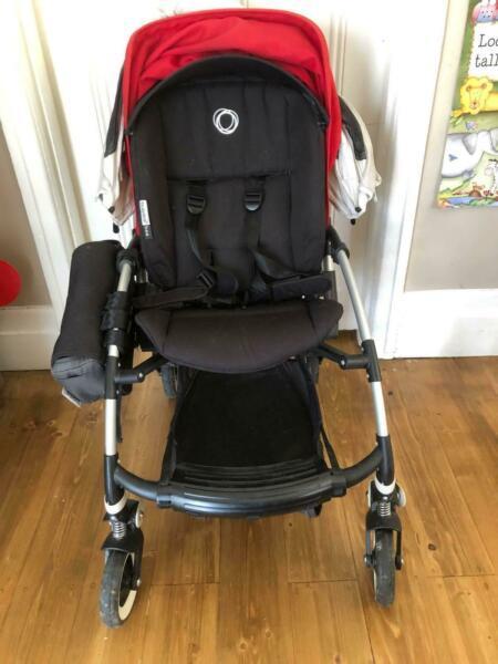 Bugaboo Bee stroller with many accessories