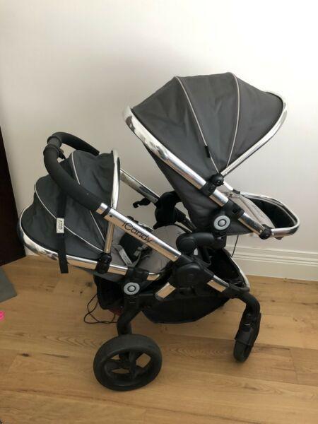 Icandy peach 2 with double pram accessories