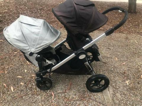 Baby Jogger City Select Pram with second seat and rain canopy