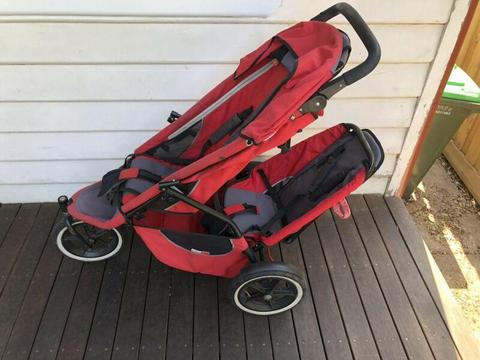 Phil and teds sport double pram with infant carrier insert