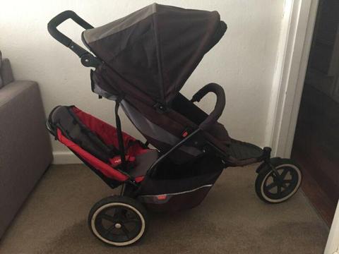 Second hand Phil & Ted double pram for $80