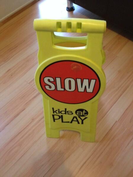Kids at Play Slow A Frame Sign Plastic Yellow
