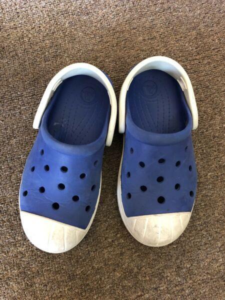 Crocs blue and white shoes size 11
