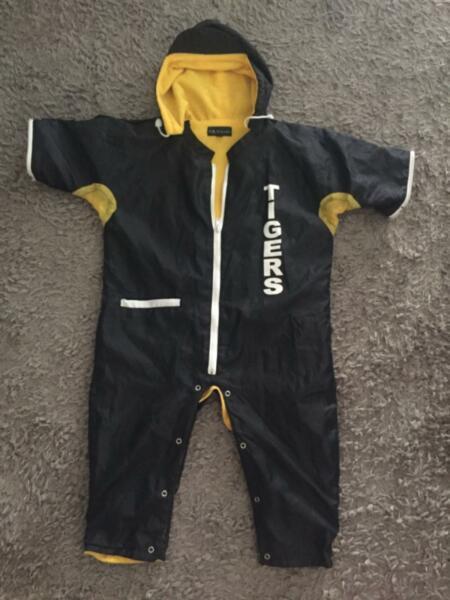 Kids parker overalls wet suit weather Richmond Tigers football