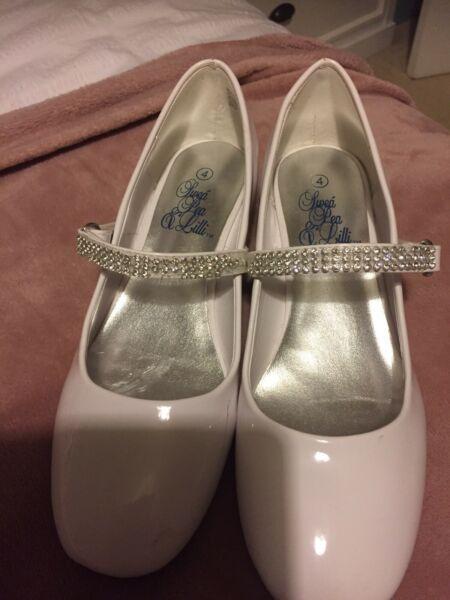 White Communion shoes size 4