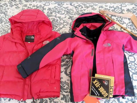 2 x Girls kids winter jackets (North Face brand)