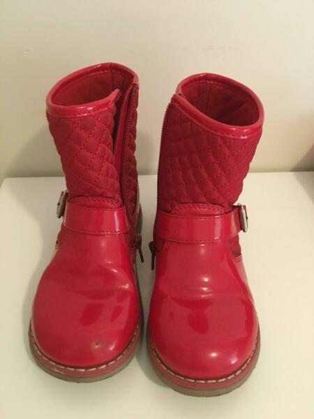 Clarks Girls Dixie red boots