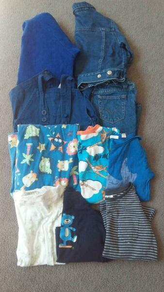 Size 2 boys clothes x10 items jeans, overalls, sleeping bag