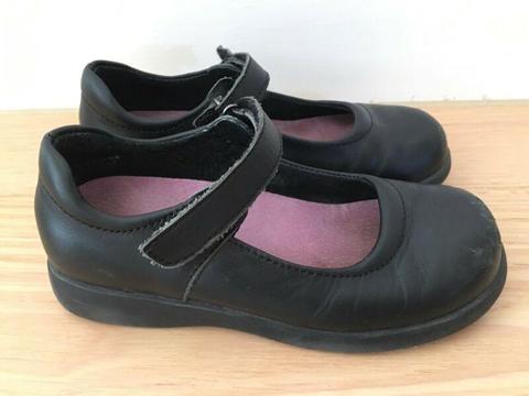 Black leather school shoes