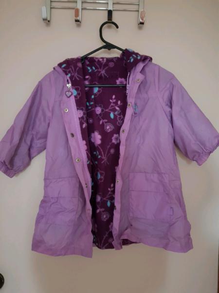 Girls's reversable pumpkin patch rain coat and jacket size 4