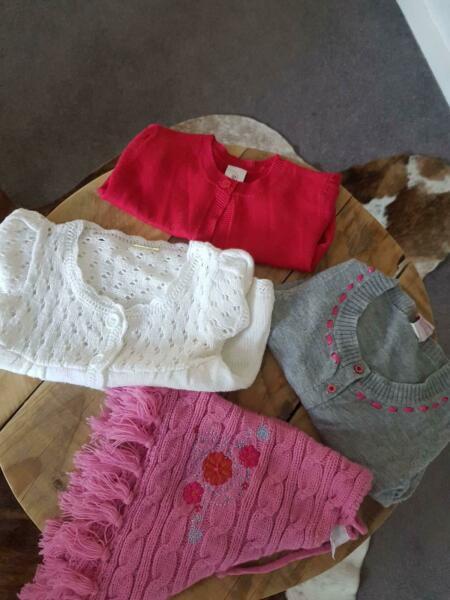Bundle of Cardigans Knitwear Poncho Size 2 Girls Winter Clothing