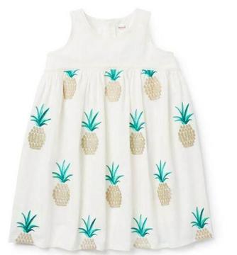 NEW SEED PINEAPPLE EMBROIDERED DRESS *Size 6-7*