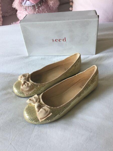 Seed Gold Sequin Ballet Flats - In Box