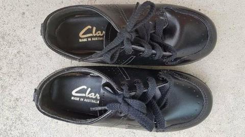 Boys Black Lace Up Shoes (Size 9, Clarks Made in Aus) - BRAND NEW