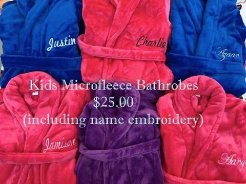 Personalised Embroidered Kids Bathrobes