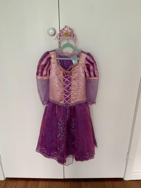 Disney Tangled dress, crown, and wand