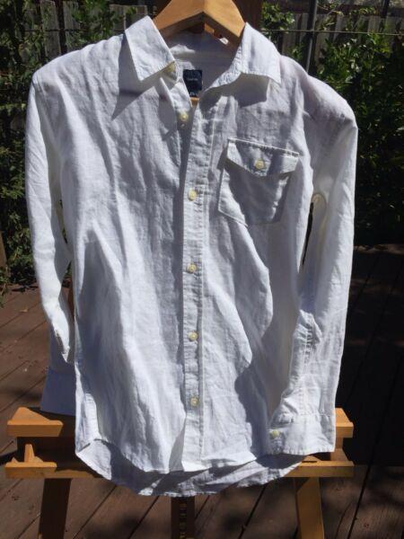 Gap boys white linen shirt size 14-16
