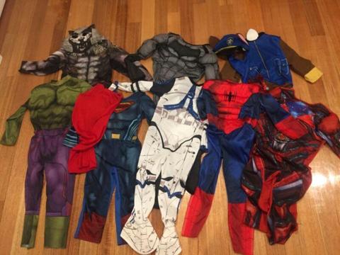Assorted boys superhero costumes age 3-5