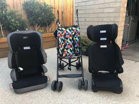 Booster seats with single upright buggy