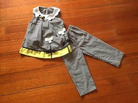 GIRLS CUTE GINGHAM 2-PC SUIT SIZE 4 (NEW)