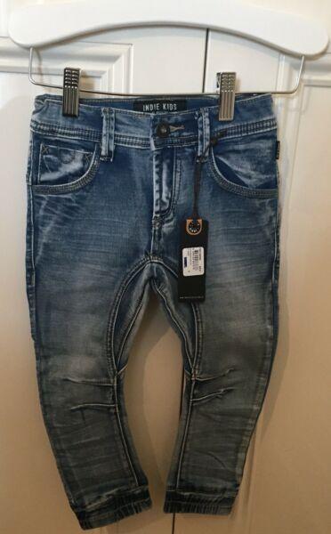 Indie kids boys fashion skinny leg arched drifter jeans BNWT size 3