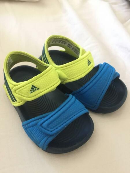 ADIDAS Water Sports Baby Boy Thongs Size 3 with velcro strap