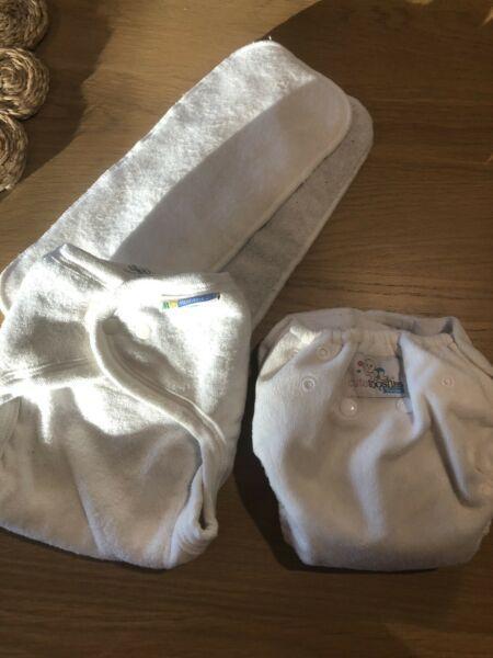 Cute tooshie and Mother-ease reusable cloth nappy