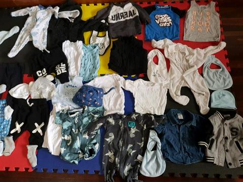 Boys clothes ranges from 000 to just under 1